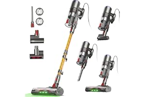 FamiVac FV2 Corded Vacuum Cleaner 65Kpa/600W, Powerful Hoover with Mattress Brush & Anti Hair Wrap, 1.3KG Lightweight, 7M Cord, 1.5L, GreenLight & Self-Standing Brush for Home Carpet Floor Pet Hair