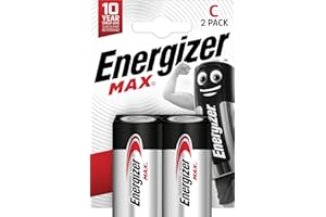 Energizer C Batteries, Max Alkaline Power, 2 Pack
