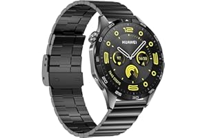 HATOLOVE Pasek do Huawei Watch GT3/GT3 Pro 46 mm/GT2/GT 46 mm/GT2 Pro/GT2e/GT Runner/Huawei Watch 3/3 Pro / Huawei Watch 4/Watch 4 Pro / Galaxy Watch 46 mm / Galaxy Watch 3 45 mm, 22 mm stal szlachetna