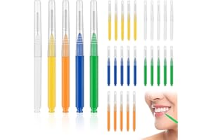 ‎ABOVE ZERO above zero 50 Stück Interdentalbürsten, Zahnzwischenraumbürsten 5 Farben, Zahnreinigung Zwischenräume, Zahnzwischenraumreiniger Bürste mit rutschfestem Griff, Mundpflege