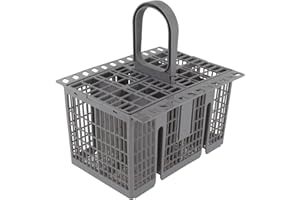 QUAILITAS Dishwasher Cutlery Basket [Grey] – Replacement Cutlery Basket for Dishwasher with Handle, Compatible with Indesit, Hotpoint FDF, FDL, LBF, LKF, LFT, LFSA Series – Kitchen Appliances
