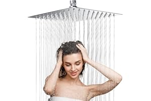 VVHIPPO Regendusche Quadrat 12 Zoll, 304 Edelstahl Duschkopf Regendusche, 360° Verstellbarer Regendusche Duschkopf, Wassersparend Regenduschkopf mit 90 Anti Kalk Düsen