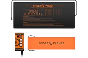 Spider Farmer Heizmatte Pflanzen, Wärmematte Set mit Thermostatregler für Sämling Germination und Haustier Heizkissen Zimmergewächshaus Heizmatten Amphibien Pet Mat Wärmer Bett Matte 122x52CM, 108W