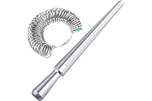 AFUFU Baguier Mesureur Mesure de Taille de Doigt pour jauge de doigt avec mandrin à bague, de 41 à 76, Outil Fiançailles Mariage Calibreur - Pour homme et femme