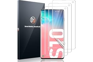 LK 3 Stück Schutzfolie kompatibel mit Samsung Galaxy S10, S10 Folie, Fingerabdruck-ID unterstützen Blasenfreie Klar HD Weich TPU Displayschutzfolie