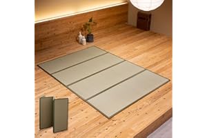 ‎EMOOR EMOOR Japanische Faltbare Tatami-Matte 180 x 200cm (Ungefärbt) Natürliches Igusa-Rush-Gras, Bodenschlafende Japanische Futon-Matratze Vorleger Meditation Yoga Zen