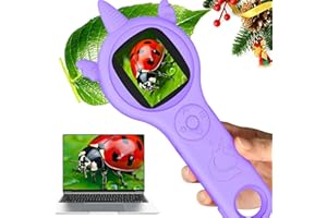 Daxiongmao Microscope for Kids, Kids Miniscope, Mini Digital Microscope for Kids Educational Science Toys, Christmas Birthday Gifts for Age 3 4 5 6 7 8 Girls&Boys (Purple)