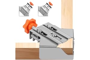 TOABOA Lot de 2 pinces d'angle en acier inoxydable épais - Type d'ouverture/fermeture de précision - Pince à angle droit pour le travail du bois - Différents projets de décoration d'intérieur (fermé)