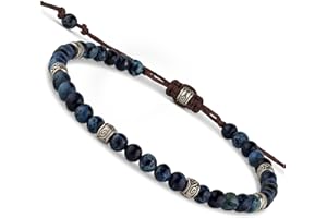 BENAVA Damen Yoga Armband Jaspis Edelstein Perlen mit Infinity Perlen Bunt | Edelstein Armband Meditation | 16-24 cm