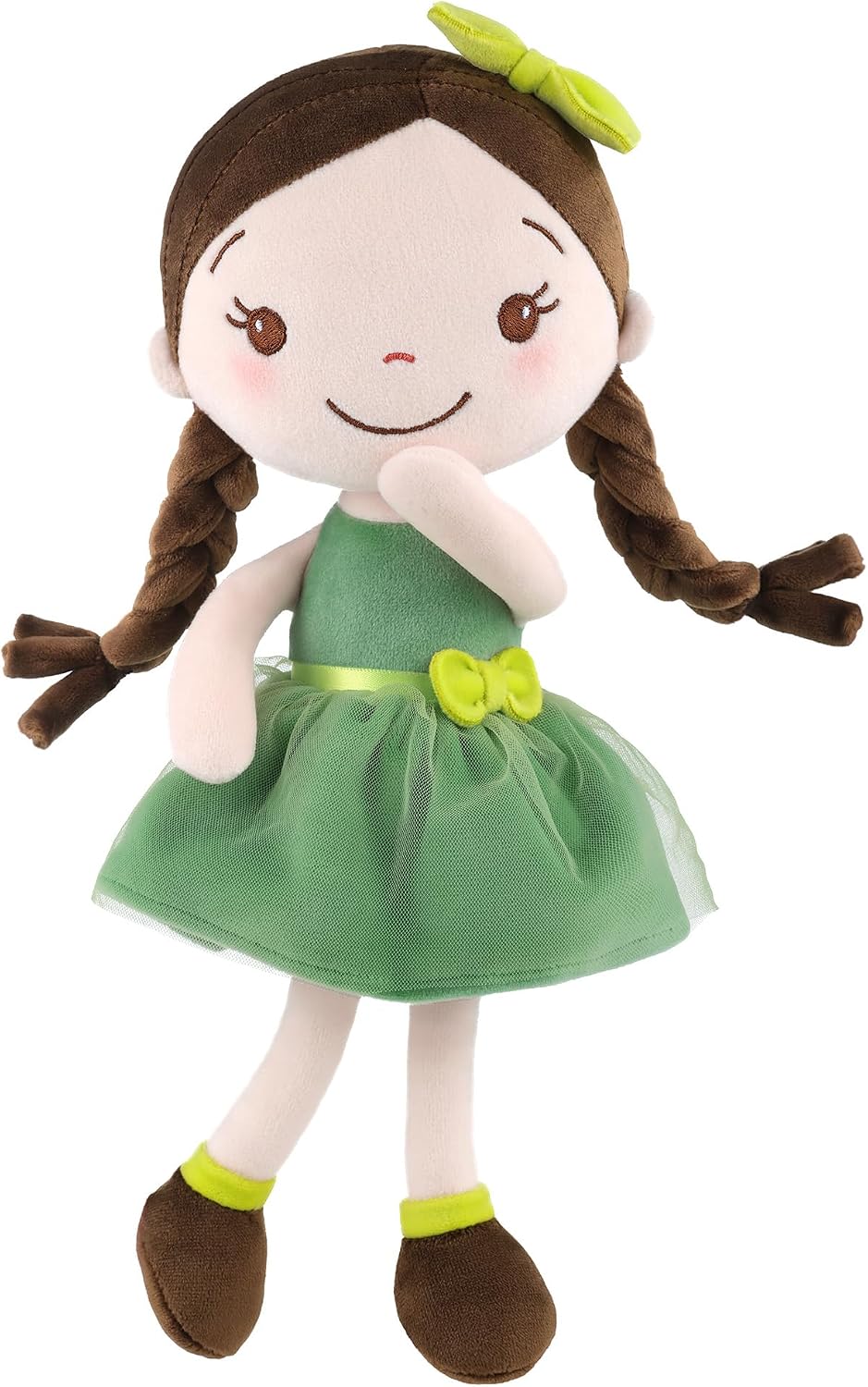 GAGAKU Muñecas Trapo para Niñas 30cm Tela Suave Ángel Guardián Regalo de Bautizo para Niña con Alas Peluche Amuleto de la Suerte para Niños de 1-6 Años- Niña Cereza (Chica Bosque)
