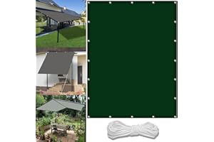 WGLF SUN Gazebo Covers Replacement 2.3 x 2.6 m(7.5 x 8.5ft) Waterproof Garden Sun Shade Sail with Free Rope UV Block Weather-Resistant with Grommets Pes Sunsail for Camping Beach Deck Porch, Dark Green
