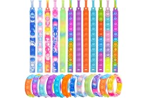 Yeefunjoy 24 Stück Pop Armband,Pop Bubble Bracelet Fidget Armband Spielzeug Set,Pop Armband Kinder Set Fidget Toys Set,Simple Sensory Toy,Stress Relief Fidgets Toys für Baby Kinder Erwachsene