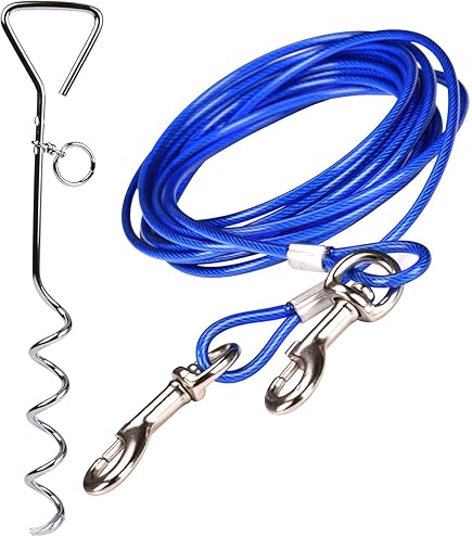 Cable Tie Out Spiral Stake Dog Top Paw® Spiral Stake Dog Tie Out