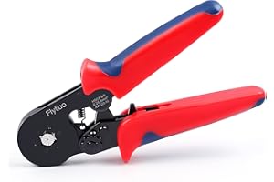 Flytuo Hexagonal Ferrule Crimping Tool, 0.25-5mm ² (AWG 23-10) Ratchet Wire Ferrule Crimper Plier for Wire Terminals Cables End-Sleeves