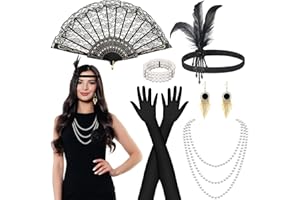 Alintor 1920s Accessories for Women, 6 PCS Great Gatsby Accessories Women, Flapper Accessories, Perfect for Peaky Blinders Fancy Dress, 1920s Dresses for Women, Great Gatsby Party
