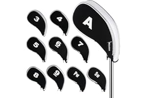 Andux Lot de 10 Couvre-têtes de Golf avec Fermeture éclair