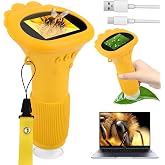 Talifoca Handheld Microscope for Kids, 1000x Zoom, 2" HD IPS Screen, LED, Yellow, Plastic