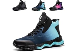 YISIQ Safety Boots Men Women Steel Toe Cap Trainers Safety Work Shoes Lightweight Work Boots Industrial Protective Shoes