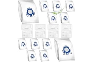 CELBERENA 12 sacs d'Aspirateur pour aspirateurs Miele GN 3D Classic C1 Complete C2 C3, S2000, S5000 et S8000 Series Sacs à poussière + 8 filtres
