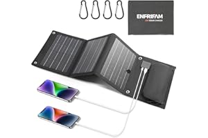 ENFRIFAM 28W Solarladegerät Tragbares mit QC3.0 USB/Type-C Anschluss, faltbares Solarpanel, ideal für Camping, Smartphone, Tablet etc.