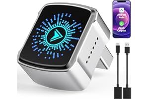 Bemkia Adaptateur CarPlay sans Fil pour Voitures 2016+｜Compatible avec iPhone (iOS 12+) & Android Auto｜Connexion Rapide｜USB-A/C｜Plug & Play (Argent)