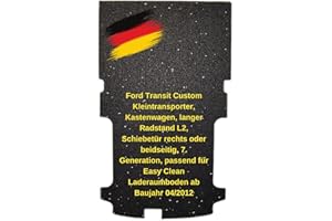 2-teilige aruma® Antirutschmatte kompatibel für Ford Transit Custom Langer Radstand L2, Schiebetür rechts oder beidseitig,passend für Easy Clean Laderaumboden ab Baujahr 04/2012-10/2023