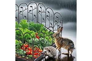 AMAGABELI GARDEN & HOME Amagabeli DA039 ogrodowe dekoracyjne ogrodzenie ogrodowe, 6 sztuk, 46 cm x 214 cm, metalowe obramowanie ogrodu, na zewnątrz, nierdzewne, krajobraz, ogrodzenie z kutego żelaza, składane patio, rabatka,