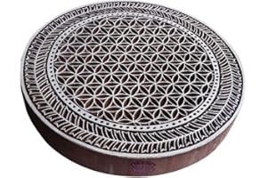 Royal Kraft 8 Inch Elegant Holz Stempel Groß Geometrisch Runden Muster Großer Drucken Blöcke