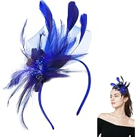 Produktbild von MWOOT 1920er Fascinator Haarreif – Mit Schwarzen Federn & Schmetterling, Durchmesser 11 Cm, Für Kostümpartys