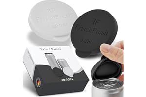 FRISCHFRESH: Couvercle pour canette de boisson: 0,25/0,33-0,5l+ (noir et blanc, 0,25 l) (Conforme LFGB & REACH, BPA-free) Parfaite protection en festivals, à la plage, dans le jardin et en déplacement