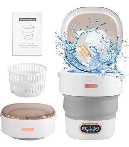 Mini Wasmachine Kleine Draagbare Opvouwbare Campingwasmachine (Opgevouwen Hoogte: 9.3cm) Elektrische Kleine Turbo Reiswasmachine Voor Eenpersoons Appartementen (Met Afvoerkorf Grijs Mini Wasmachine Kleine Draagbare Opvouwbare Campingwasmachine (Opgevouwen Hoogte: 9.3cm) Elektrische Kleine Turbo Reiswasmachine Voor Eenpersoons Appartementen (Met Afvoerkorf Grijs