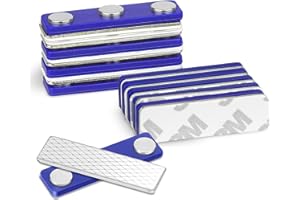 Dawumin Porta Badge Magnetico, 12PCS Targhette Portanome con Calamita, Porta Badge Magnetico Lavoro con Magnete a 3 Potenti Magneti, Porta Nome per Camicie, Uniformi (Blu)