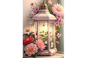 Fumupe 5D Fiori Diamond Painting Adulti, Lampada Diamond Painting Kit Completo, Diamantini Crystal Art, Strass Ricamo a Punto Croce Hobby Creativi Adulti Decorazioni da Parete e Casa 30x40cm