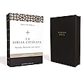 Biblia Católica, Tamaño personal, Leathersoft, Negra, con Cierre, Comfort Print