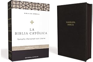 Biblia Católica, Tamaño personal, Leathersoft, Negra, con Cierre, Comfort Print: Biblia de America, Negra, Tamaño Personal Con Cierre