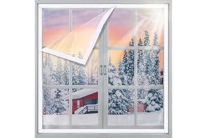 ALLSSAL Window Insulation Film,Secondary Glazing Kit for Windows Thermal Window Film,Insulating Shrink Film for Windows,Transparent Weatherproofing Window Insulation Kits(1.6x1.2m/63x47.2in)