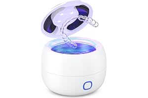 GLOWEE Ultrasonic Retainer Cleaner Machine | Clean Your dentures Easy&Quick Ultrasonic Cleaner Technology | Mouth Guard Cleaner | Night Guard Cleaner | Aligner Cleaner | Dentures Cleaner | Jewelry Cleaner