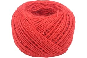 MCFANBE 328 Feet Cuerda de Yute Natural Cuerda fuerte Cáñamo Grueso Para el Hogar de DIY Art Deco Jardín (Red)