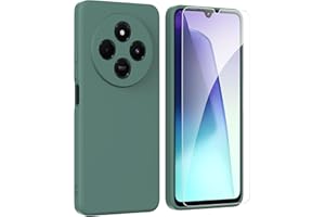 ARRYNN Funda Xiaomi Redmi 14C 4G (6.88") con Cristal Templado Protector de Pantalla,Verde Ultra Slim Protectora Funda de Silicona Líquida Suave Case Cover para Xiaomi Redmi 14C 4G - Verde1