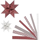 Vivi Gade Design 3D Paper Star rot/beige Fröbelsterne Falt- Papierstreifen für 15 Sterne 15+25mm