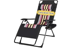 T-ZBDZ Chaise Longue de Jardin Pliable Transat Bain de Soleil Inclinable, Chaise Longue Pliante avec Porte-Gobelet, Fauteuil Relax Jardin Dossier réglable pour Extérieur Terrasse, Noir
