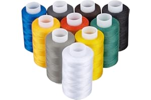 PRETEX KAGEN hilo de coser 100% poliéster, juego de 10 colores - hilo de coser/hilo de máquina de coser/hilo de coser