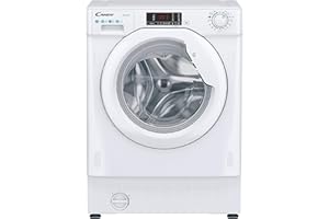 Candy Smart CBW 27D1E-S, Lavadora Integrable 7 KG, 1200 RPM, Escotilla XXL, 16 Ciclos, 5 Rápidos, Ciclo Higienizante, Planchado Fácil, Inicio Diferido 24H, Detector de KG, 75 DB, Blanco