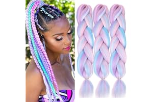 Colorful panda 3 sztuk jumbo warkocz włosy syntetyczne 24 Cale 100g kanekalon zaplatanie włosów rozszerzenia na szydełku Twist plecionki włosy (Tęcza)