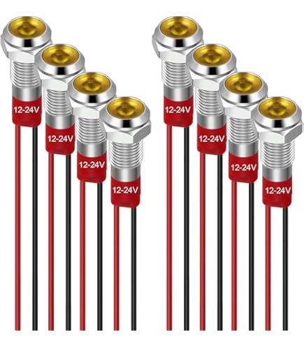 GUUZI 6 stks 220V-230V AC 6mm LED-paneel Pilot Dash Waarschuwingslampje Indicator licht Lamp Pilot Dash Lampen Directionele (Rood/Blauw/Wit