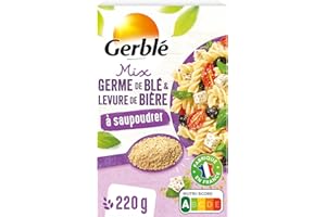 Gerblé Mix Germe de Blé & Levure de Bière à Saupoudrer – Source Naturelle de Sélénium, Protéines et Vitamines E, B1, B2, B9, Pour une Nutrition Quotidienne Équilibrée – 220g