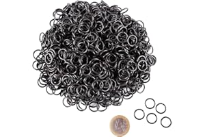 Battle-Merchant - Anneaux pour cotte de mailles, paquet de 3 kg, env. 6 000 anneaux bruni DI 9 mm - Noir