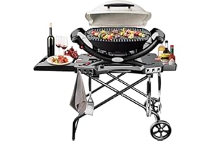 GFTIME Carrello per griglia portatile per griglie a gas Weber Q1000, serie Q2000 e Blackstone 43 cm 56 cm piastra da tavolo, supporto per piastra portatile
