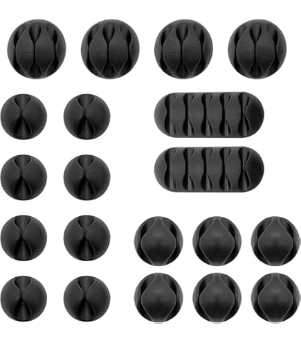 Confezione Da 30 Clip In Silicone Per Organizzare I Cavi, Supporto Per Cavo Da Scrivania, Gestione Dei Cavi Per Auto/scrivania/casa E Ufficio. (nero E Trasparente