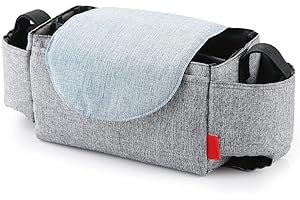 Ruspela Sac de Rangement pour Poussette, Sac de rangement multifonctionnel étanche en polyester pour poussette de bébé multifonctionnel sacs à couches amovible suspendu